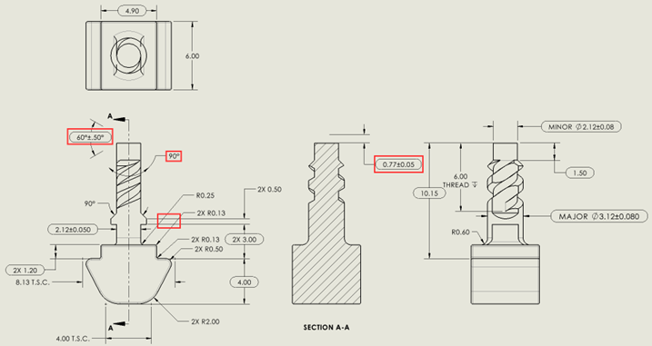drawing with conflicting and dangling dimensions